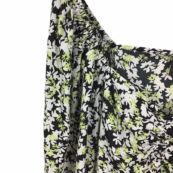 Vero Moda Chaddie Multi Floral Boho Long Sleeve Ruched Minidress Dress Womens XL - Picture 4 of 8